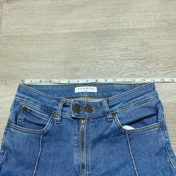 Sandro Paris Tobby Visible Seam Skinny Jeans Women's 28 Minimalist Casual - Picture 5 of 12